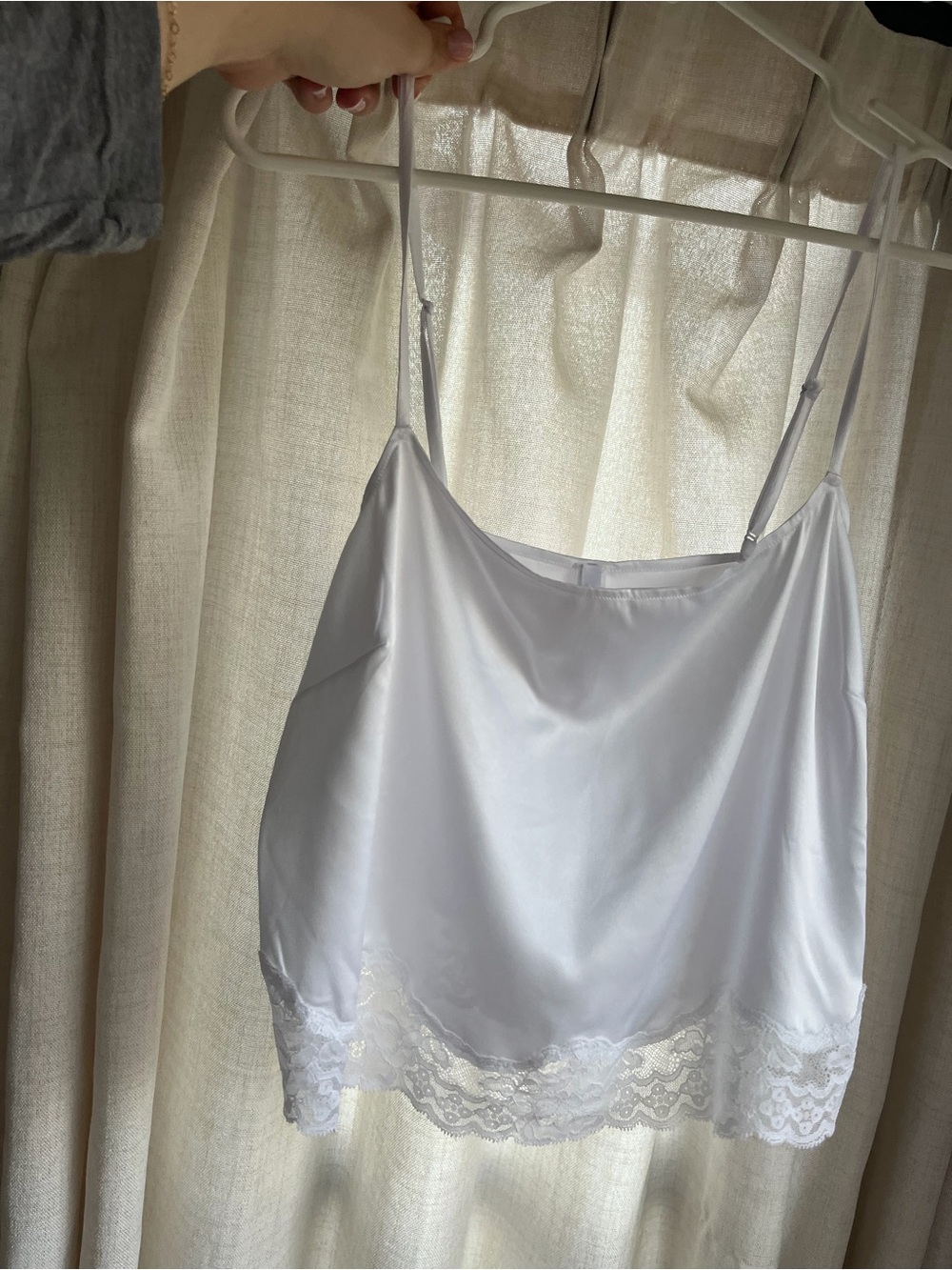 Skims Bridal White Satin Lace Trim Cami Set